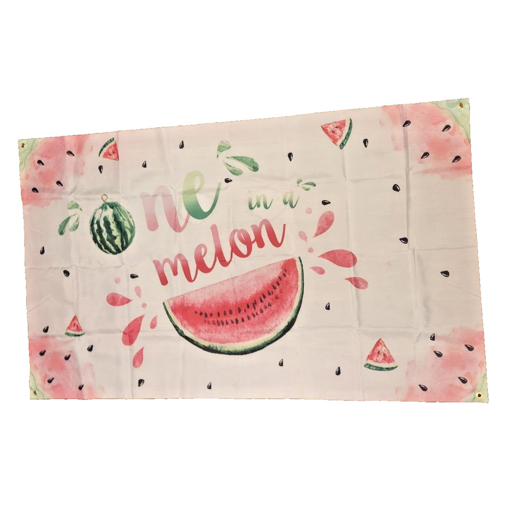"One in a Melon" Watermelon Festival Summer Party BBQ Nylon Banner Sign 3x5ft